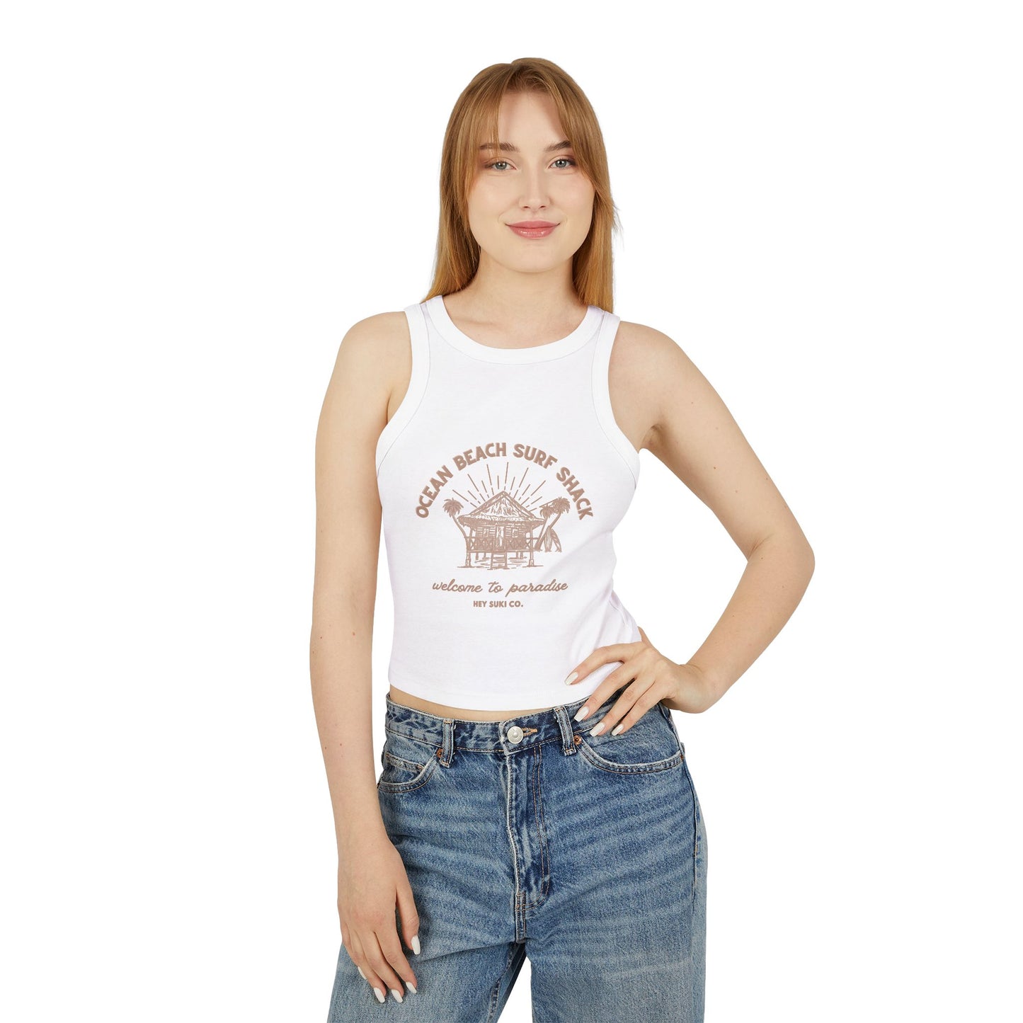 Ocean Beach Surf Shack - White - Racerback tank