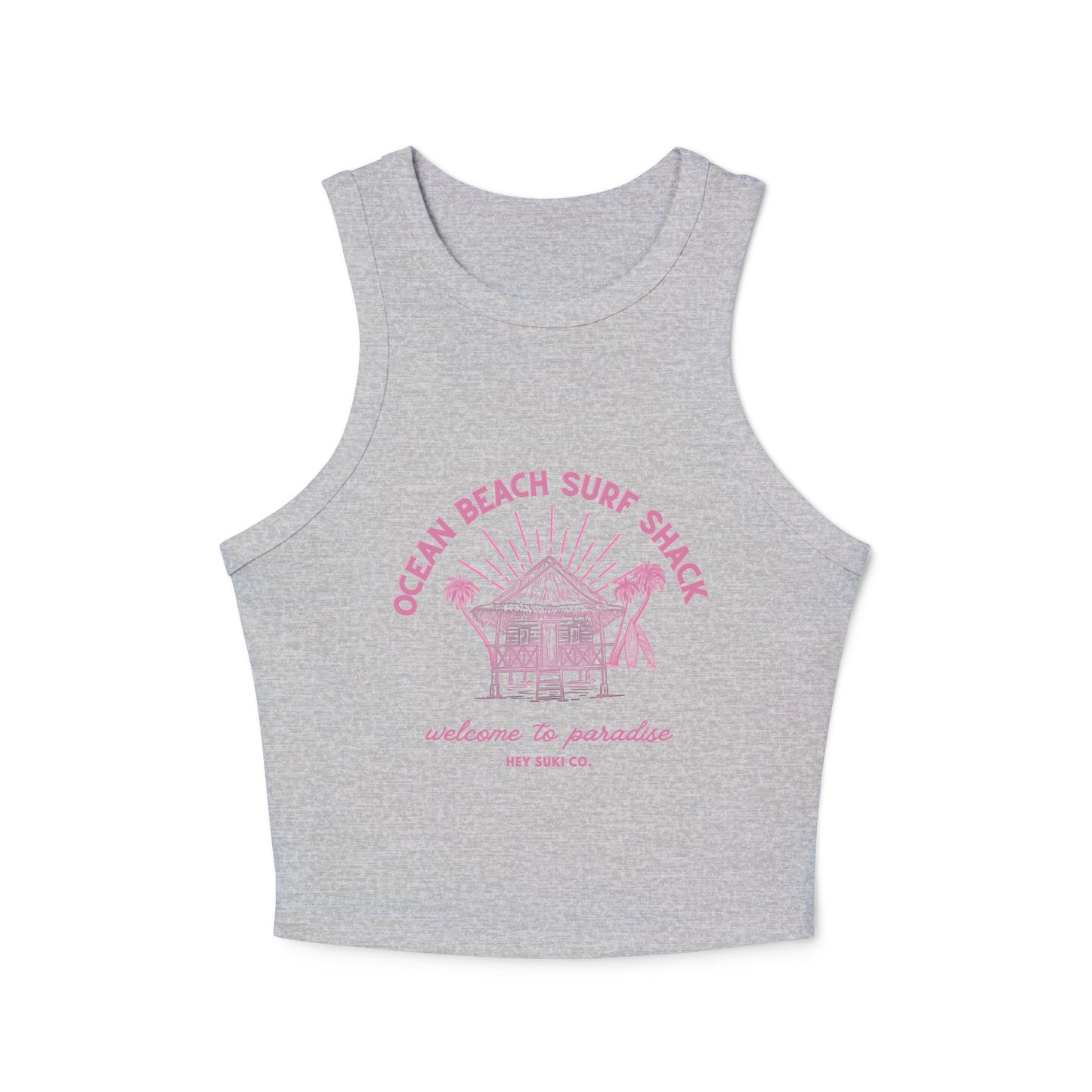 Ocean Beach Surf Shack - Grey - Racerback tank