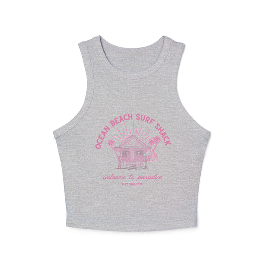 Ocean Beach Surf Shack - Grey - Racerback tank