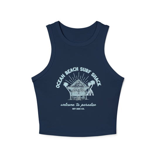 Ocean Beach Surf Shack - Navy - Racerback tank
