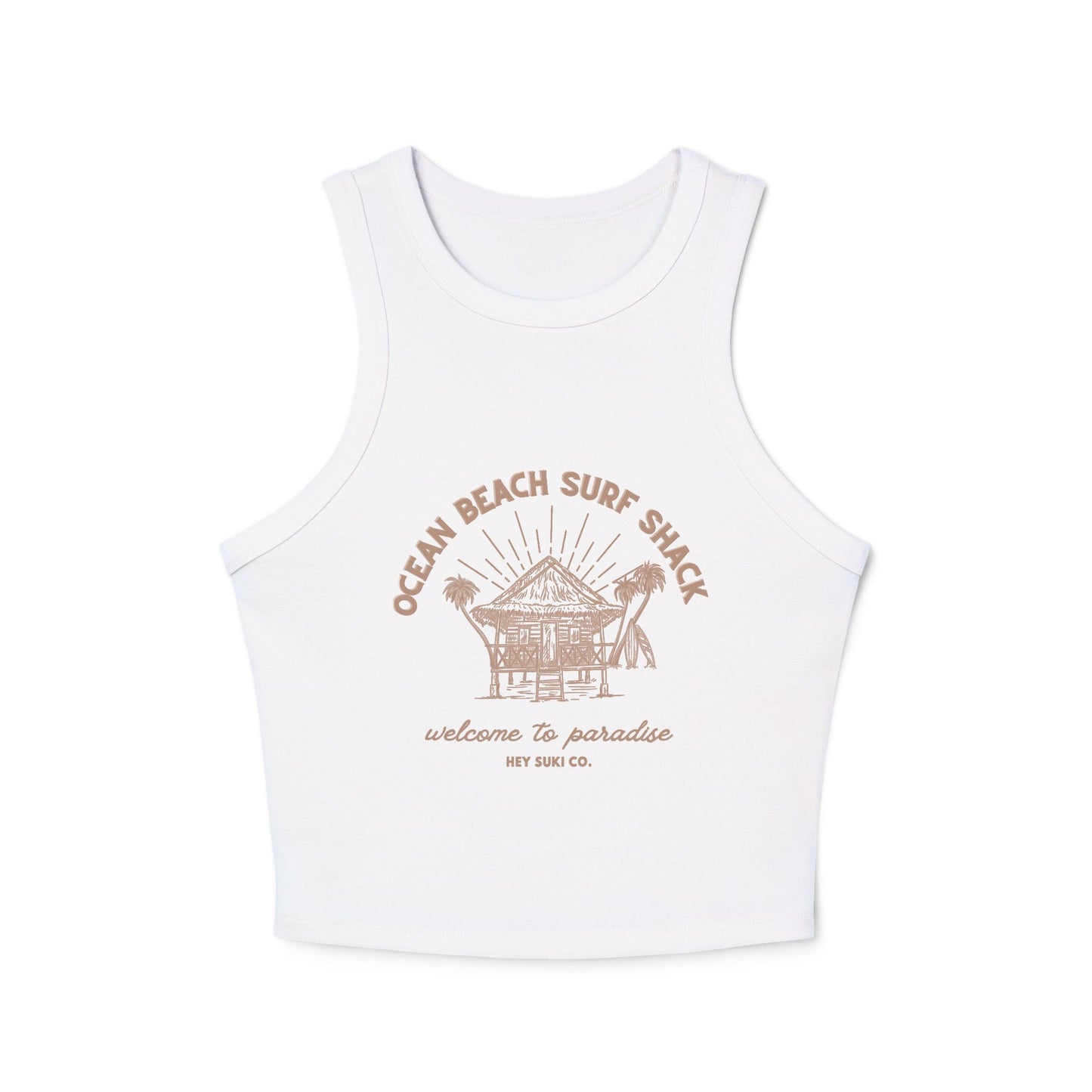 Ocean Beach Surf Shack - White - Racerback tank
