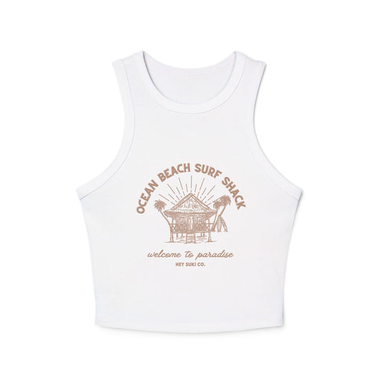 Ocean Beach Surf Shack - White - Racerback tank